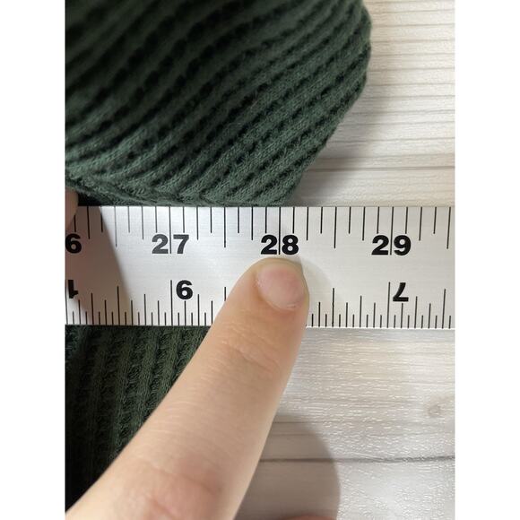 GAP Sweater Womens XL Dark Emerald Long Sleeve Waffle Knit Cowl Neck Pullover - Picture 5 of 9